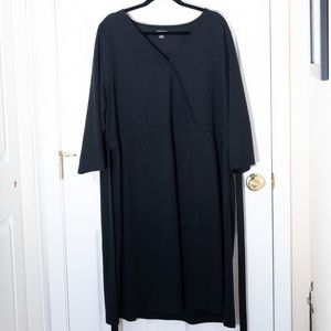 Women's Plus Size 3/4-sleeve Ponte Black Dress 3x
